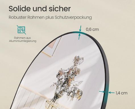 🪞 Songmics Ganzkörperspiegel, 120 x 40 cm, Wand  oder Türmontage für 37,99€ (statt 50€)