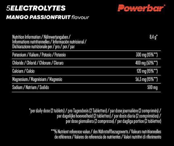 12 x 10er Pack Powerbar 5 Electrolytes Mango Passionfruit ab 39,42€ (statt 54€)