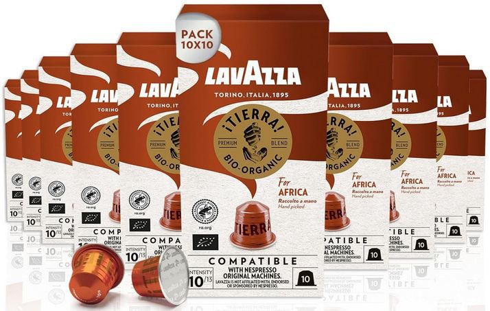 ☕ 10 x 10 Kapseln Lavazza Tierra for Africa Bio Organic Espresso ab 19,92€ (statt 36€)