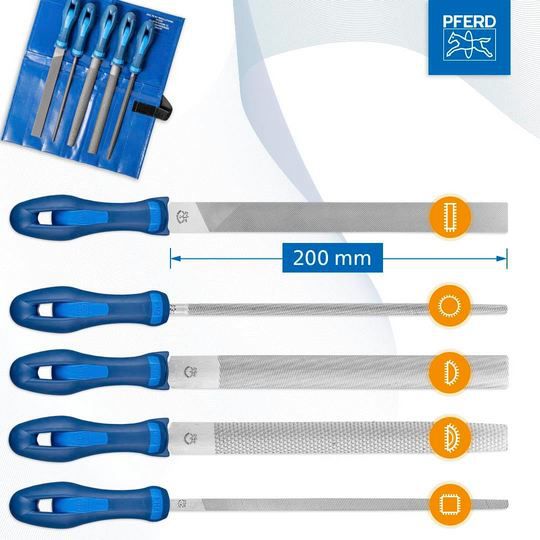 PFERD Werkstattfeilen Set in PVC Rolltasche mit 5 Feilen für 29,90€ (statt 44€)