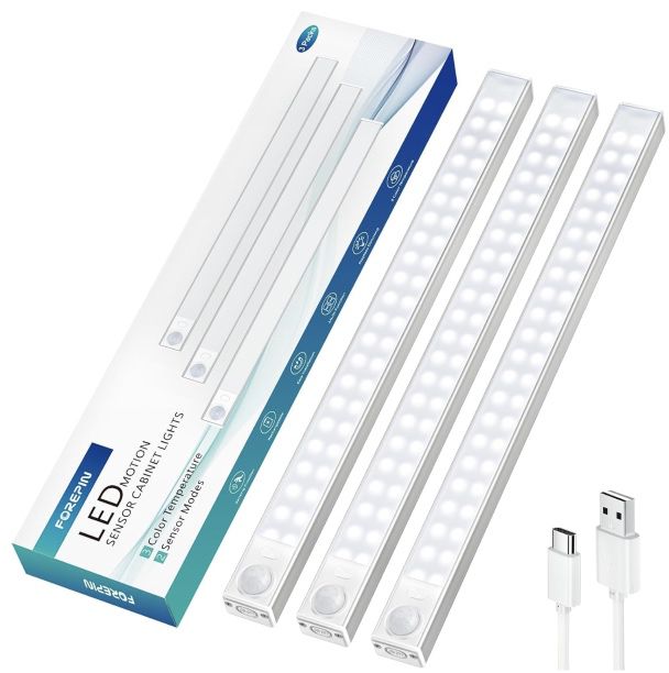 💡 3x Forepin LED Unterbauleuchte mit Bewegungsmelder für 13,59€ (statt 20€)