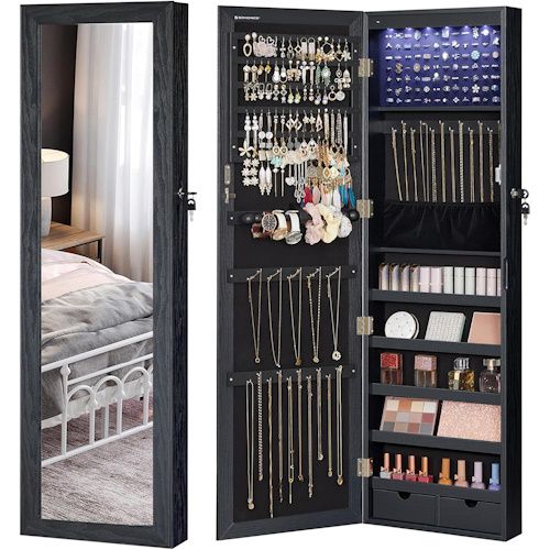 🪞 Songmics Eleganter Schmuckschrank mit Spiegel zum Aufhängen für 59,49€ (statt 86€)