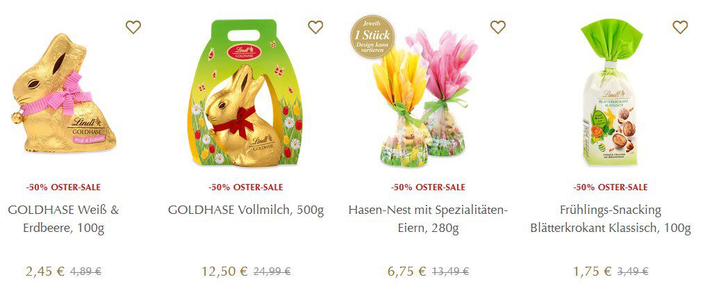 🐇 🍫 Lindt: 50% Rabatt auf ALLE Osterartikel