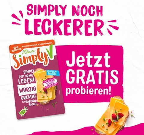 🧀 Veganen Käse Simply V gratis ausprobieren