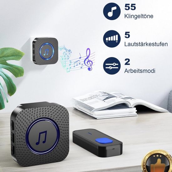 🔔 SURFOU Funkklingel Set mit Sender & Empfänger für 7,99€ (statt 16€)