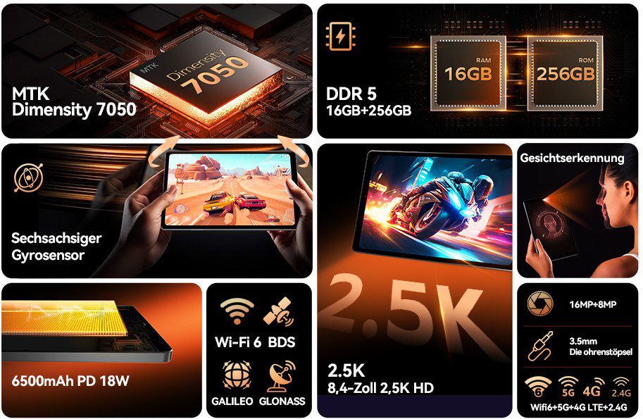 Headwolf FPad7   8 Tablet (8/256GB, 16MP/8MP, 6500mAh) für 167,99€ (statt 197€)