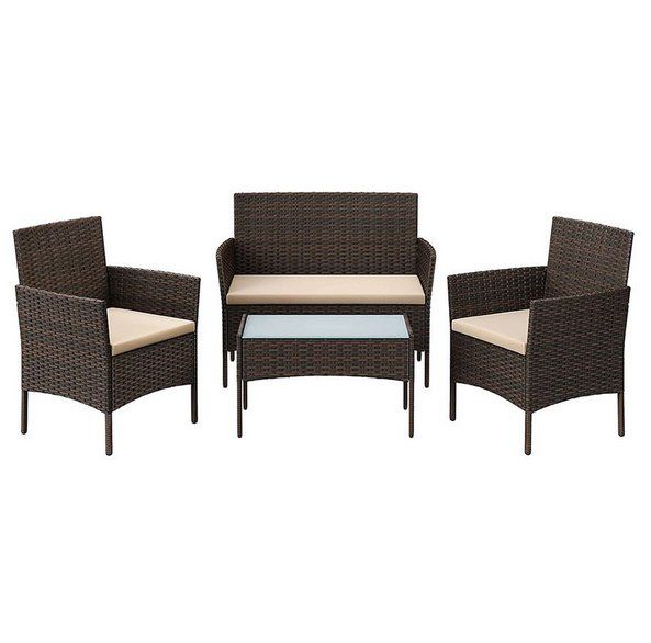 SONGMICS Balkonmöbel Set mit Stühlen, Bank & Tisch für 118,99€ (statt 150€)