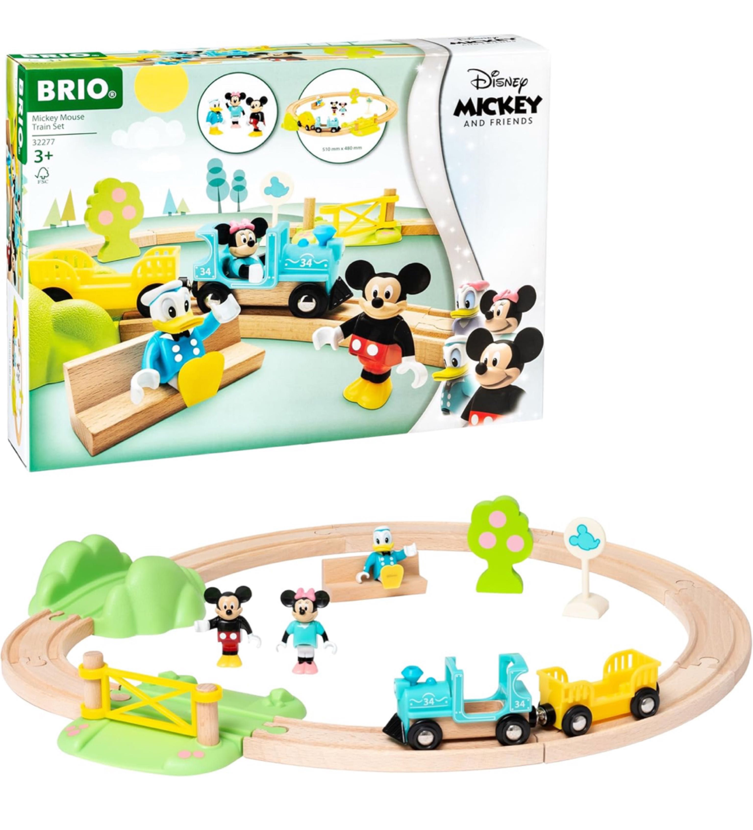 BRIO World 32277 Micky Maus Eisenbahn Set   Ergänzung Holzeisenbahn   Empfohlen ab 3 Jahren