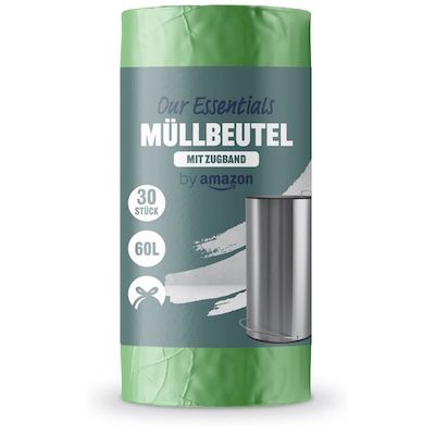 🗑️ 30x 60L by Amazon Müllbeutel für 1,85€ 👉🏻 0,06€ pro Beutel