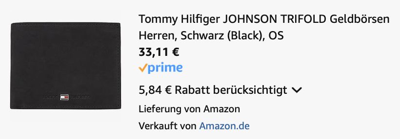 Tommy Hilfiger Johnson Portemonnaie mit Münzfach für 33,11€ (statt 44€)