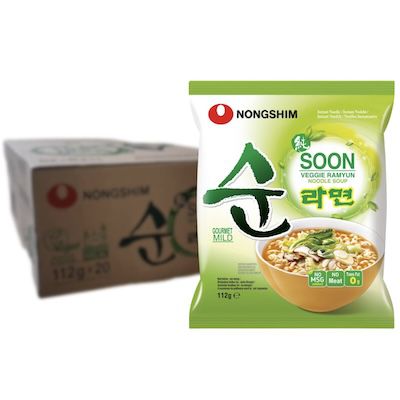 🇰🇷🍜 20x Nong Shim Soon Veggie Ramyun Instantnudeln ab 22,69€ (statt 30€) 👉🏻 1,13€ pro Stück