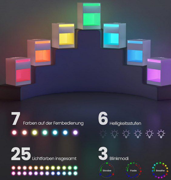 VASAGLE Nachttisch mit LEDs & Steckdosen für 37,99€ (statt 48€)