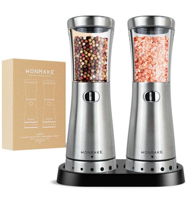 2x WONMAKE elektr. Salz und Pfeffermühle für 25,59€ (statt 40€)