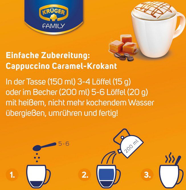 ☕ KRÜGER Family Cappuccino Caramel Krokant ab 2,24€ (statt 4,49€)