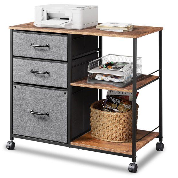 DEVAISE Rollaktenschrank mit 3 Schubladen + 2 Fächer für 29,99€ (statt 60€)