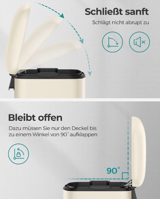 🗑️ Songmics LTB01 Mülleimer mit Pedal, 30L für 38,99€ (statt 55€)