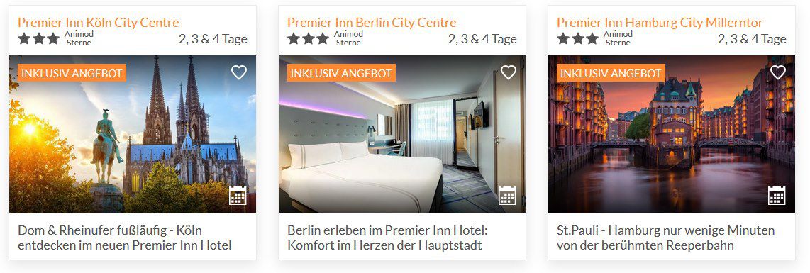 🏨 Premier Inn 🛌 ÜN für 2 Personen für 49€   24,50€ pro Person   60 Hotels in vielen Städten