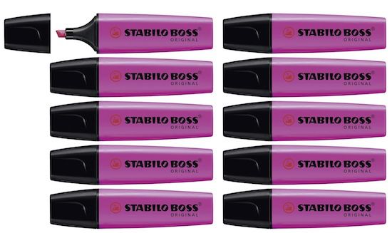 🟣 Fehler? 10x STABILO Textmarker BOSS ORIGINAL in Lila für 4,18€ (statt 15€)