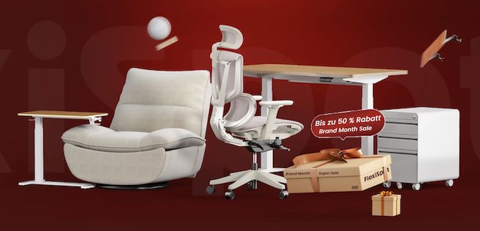 Flexispot Brand Sale   z.B. Schreibtischgestell E5 für 179,99€ (statt 300€)