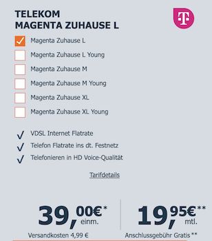 Telekom Magenta Zuhause M für eff. 17,84€ mtl. / L für eff. 21,17€ mtl. / XL für eff. 23,50€ mtl.