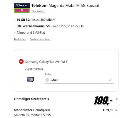 Mit Gewinn 🔥 Samsung Galaxy Z Fold6 + Galaxy Tablet für 199€ + Telekom Allnet 50GB 39€ mtl.