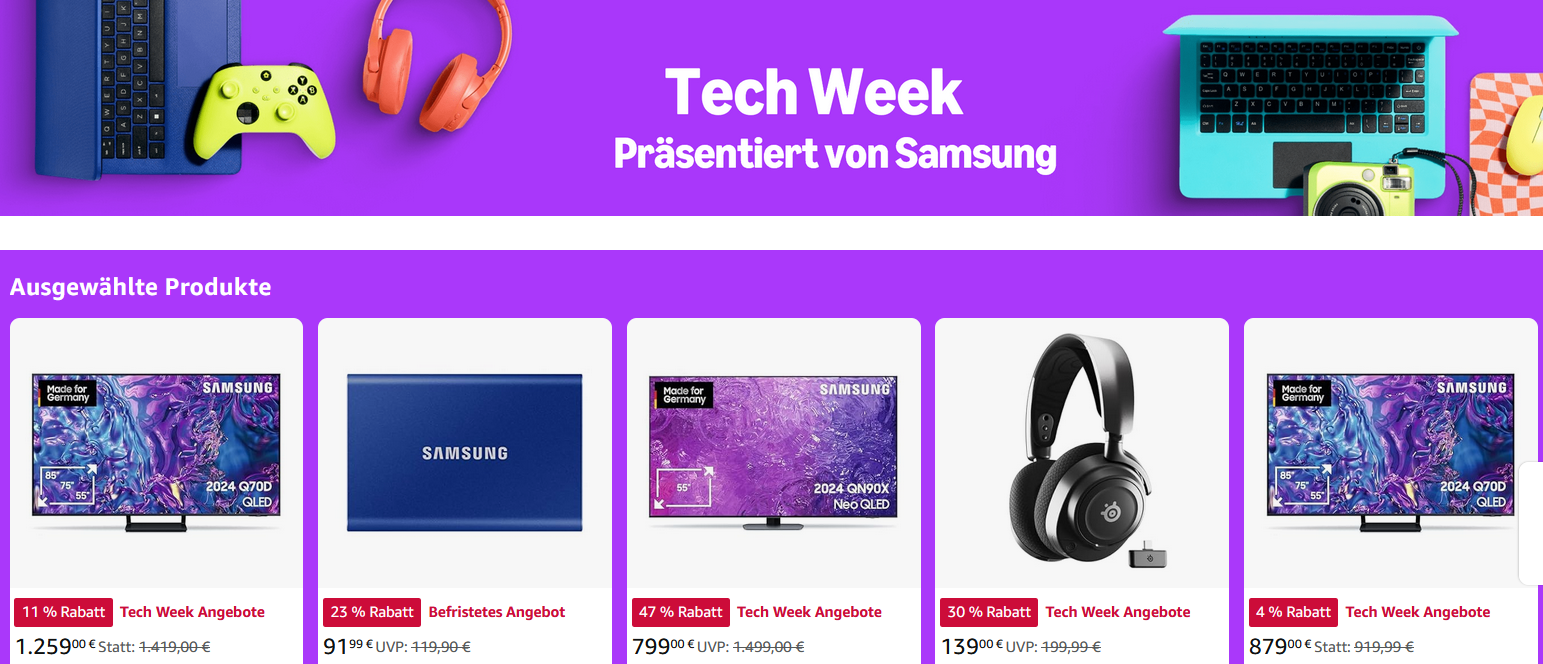 💥💰Amazon Tech Week   viele gute Angebote und Rabatte bei Technik Artikeln 💥