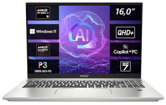 MSI Prestige A16 AI+ Business Laptop mit 1 TB für 1.099€ (statt 1.607€)