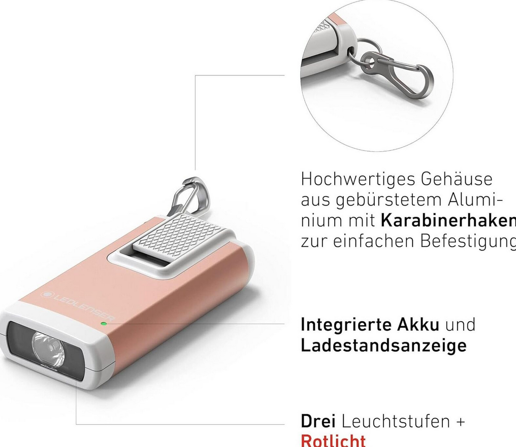 Ledlenser K6R Akku Schlüsselbundleuchte 400lm & Rotlicht für 8,88€ (statt 16€)