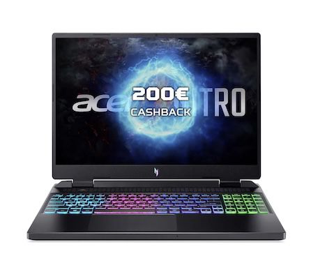 💻 Acer Nitro 16 Gaming-Notebook mit RTX 4070 für 1.305,99€ (statt 1.676€) + 200€ Cashback