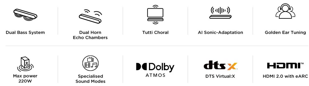 🔈🔈TCL S55HE 2.1 Dolby Atmos Soundbar 220 W Subwoofer für 99€ (statt 140€)