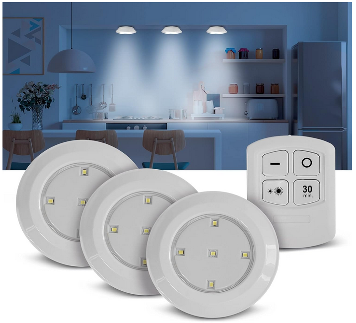 💡 Eaxus HG T030   3er Set LED Touch Unterbauleuchten + Fernbedienung für 10,99€ (statt 15€)