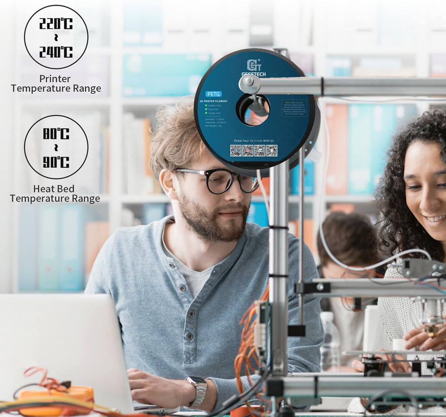 Geeetech PETG 3 D Filament Weiß 1kg für 9,59€ (statt 20€)