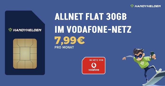 🔥 Vodafone Allnet mit 30GB 5G für nur 7,99€ mtl. + monatlich kündbar