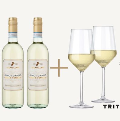 🍇 8er Pinot Grigio Weißwein-Probierpaket inkl. 2 Gläser für 39,90€ (statt 84€)