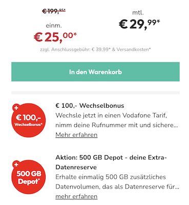 🔥 Samsung Galaxy S25 für 25€ + Vodafone Allnet 25GB 5G für 29,99€ + 100€ Bonus