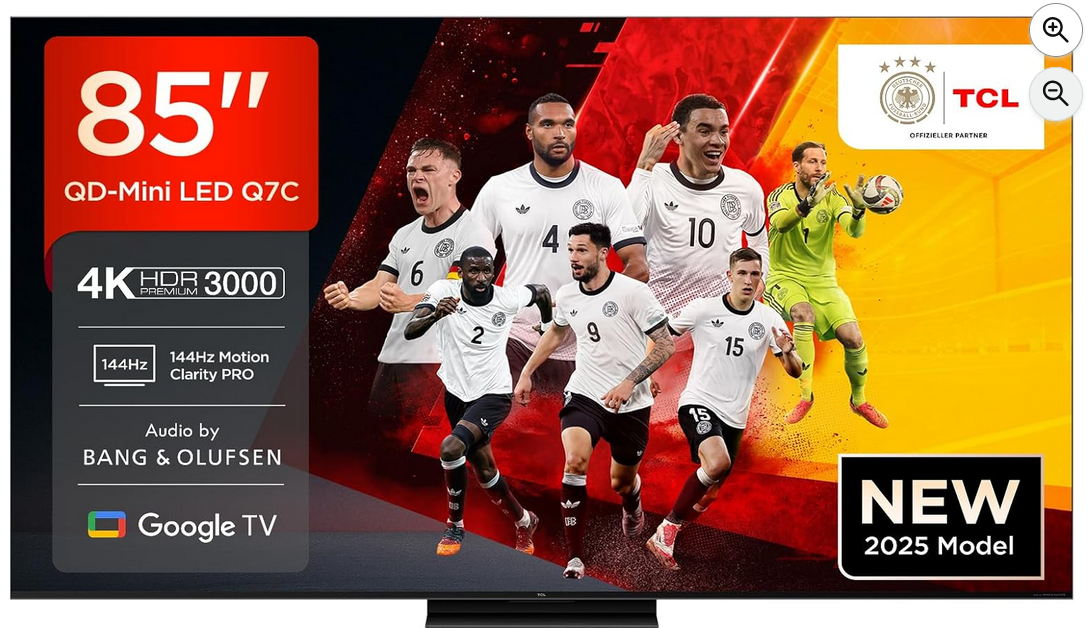 TCL Q7C 85 Zoll Quantum Dot Mini LED TV 144Hz für 1.499€ (statt 1.799€)