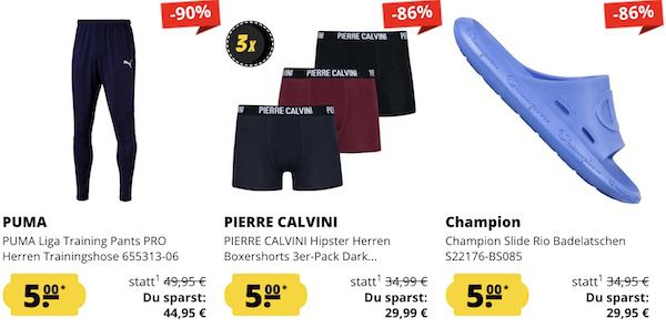 👕⚽️ SportSpar: Fixpreis Sale   Alles nur 5€ zzgl. VSK + 5€ Gutschein