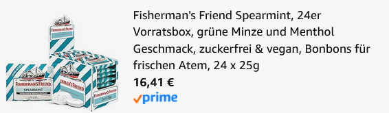 24 x 25 g Fishermans Friend Spearmint ab 16,41€ (statt 25€)
