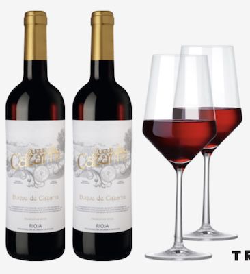 🍷 Weinpaket „Spanischer Tempranillo“ mit 8 Flaschen + 2 Zwiesel Gläser für 39,90€ (statt 90€)