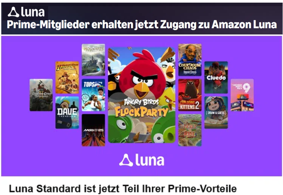 🪦 R.I.P. Amazon Prime Gaming: 💥 Willkommen Amazon LUNA mit Gratis Games für Primer