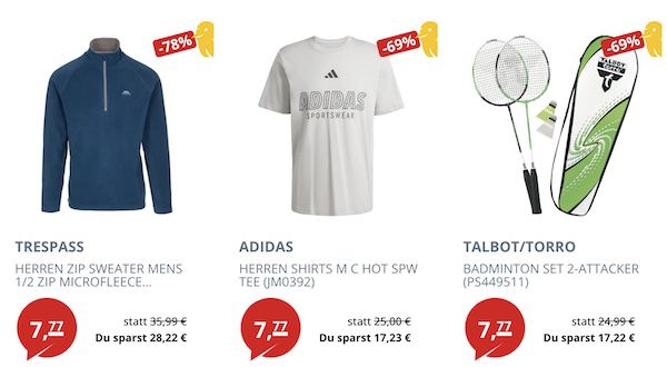 👕👟 Picksport Jackpot Sale - über 300 Artikel nur 7,77€ + VSK 👕👟 Picksport Jackpot Sale über 300 Artikel nur 7,77€ + VSK