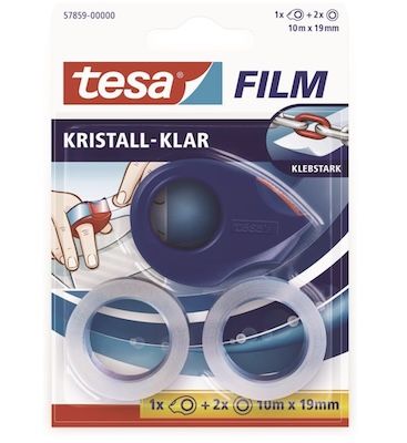 📦 tesafilm Mini Abroller inkl. 2 x Kristall Klar Rollen, 10M ab 2,47€ (statt 7€)