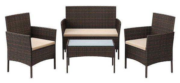 SONGMICS Balkonmöbel Set mit Stühlen, Bank & Tisch für 118,99€ (statt 150€)