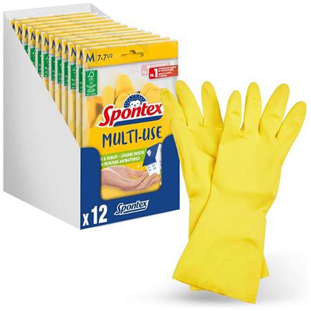 ✨ 12er Pack Spontex Multi Use Haushaltshandschuhe, Größe M für 16,79€ (statt 24€)