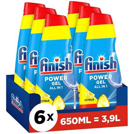 🍽️ 6er Pack Finish Power Gel Citrus Geschirrspülmittel, je 650ml ab 23,93€ (statt 32€)