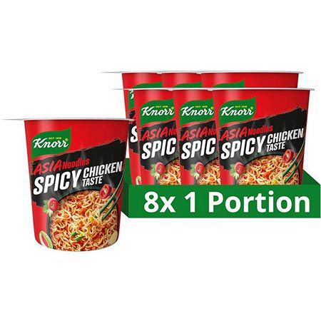 🥢 8er Pack Knorr Asia Noodles Instant Nudeln Spicy Chicken ab 7,60€ (statt 13€)