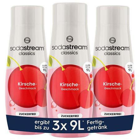 🍒 3er Pack SodaStream Sirup Kirsche ohne Zucker, 9L pro Flasche ab 11,39€ (statt 14€)