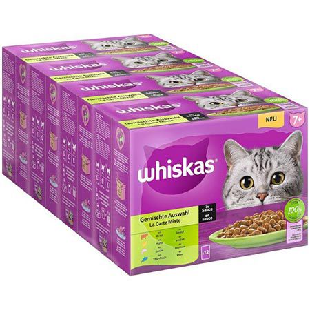 🐈 48er Pack Whiskas Senior 7+ Gemischte Auswahl in Sauce ab 16,11€ (statt 20€)