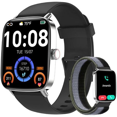 ⌚ Yoever 1,85″ Smartwatch mit Telefonfunktion + Gesundheit- Sportmodi für 19,79€ (statt 40€)