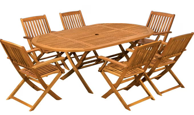 🌳 Casaria Garten Sitzgruppe Boston (6 Stühle, 1 Tisch) ab 278,95€ (statt 450€)